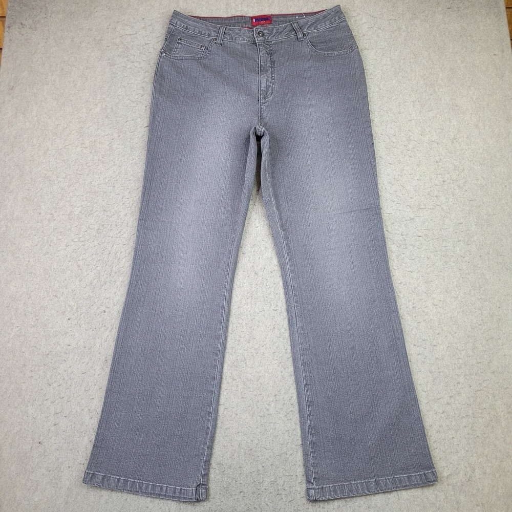 Westport Jeans Womens 12 Gray Faded Signature Fit Bootcut Stretch Denim 5 Pocket